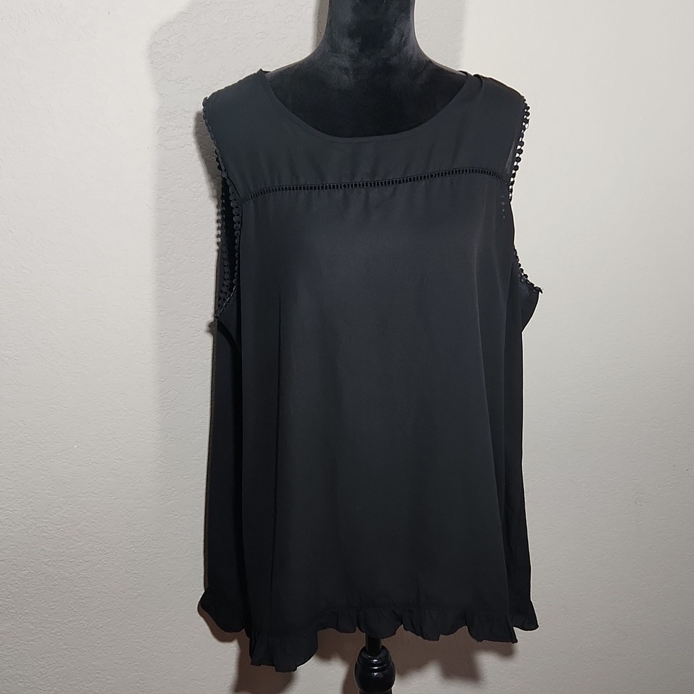 Notations top sleeveless size XXL Black sheer blouse shirt